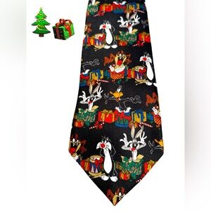Vintage 2002 Looney Tunes Character Christmas Necktie‎ 👔